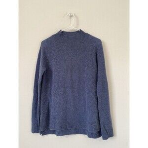 Belle France 100% Cashmere Turtleneck‎ Sweater Blue - Small